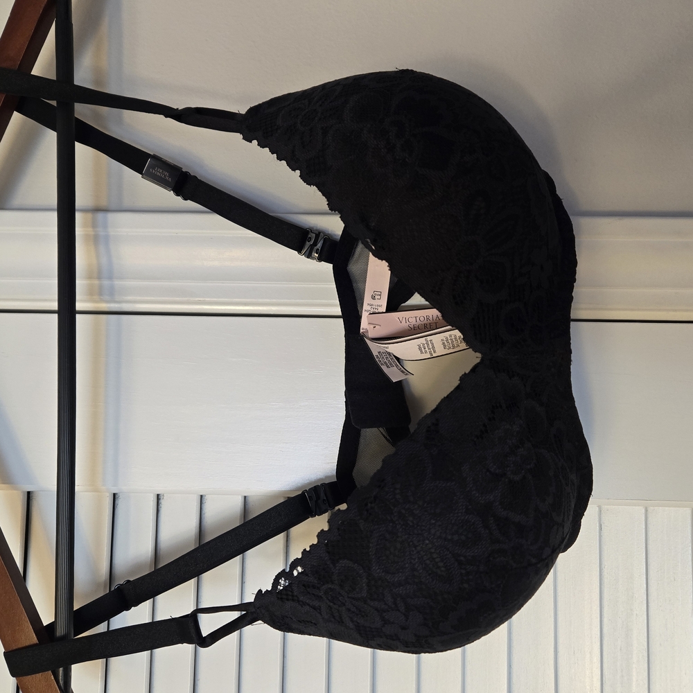 Victoria's Secret Black Floral Lace Bra